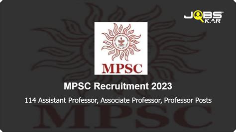 Mpsc Recruitment Apply Online For Assistant Professor