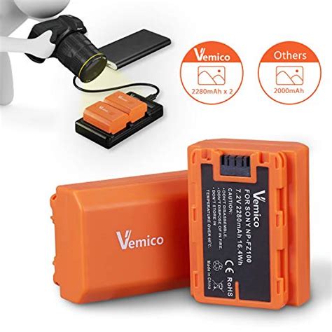 Vemico Np Fz Battery Charger Set Z Series X Mah Replacement