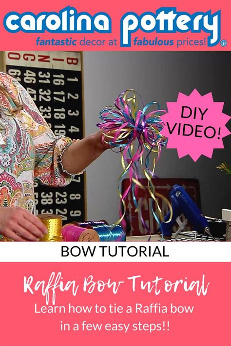 How To Tie A Wrapfia Raffia Bow Ribbon Tutorial Who Is Ready For Bow