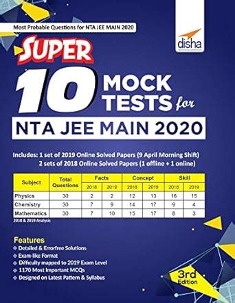 Super Mock Tests For Nta Jee Main Rd Edition Ebook Disha