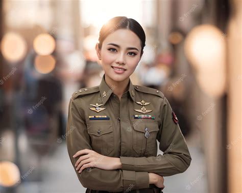 Premium Photo Photo Of Asian Woman In Thai Police Officer Uniform