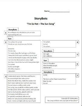 StoryBots Im So Hot The Sun Song Lyrics Sun Song Lyrics Song Lyrics