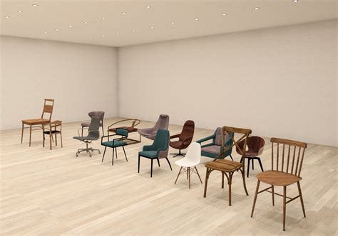 Tablet Arm Chair Revit Chair