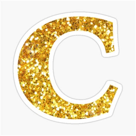 Gold Glitter C Sticker For Sale By Mgriest Redbubble