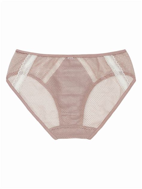 BF 03189 Mesh Bikini Brief Brown SATAMI Lingerie 薄網三角內褲 啡