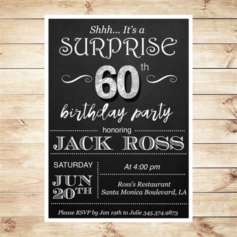 Get Surprise 60Th Birthday Invitation Images | Free Invitation Template