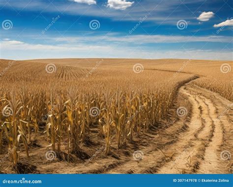 Dry Corn Field Ready For Harvest Stock Photo Image Of Rural Food