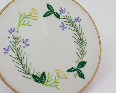 Herb Embroidery Design Herbs Hand Embroidery Pattern Etsy