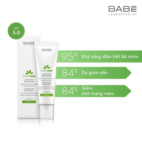 Kem dưỡng kiềm dầu điều trị mụn BABÉ Stop AKN Mattifying Moisturiser VIGO