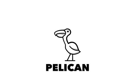 Pelican symbol line art logo #351526 - TemplateMonster