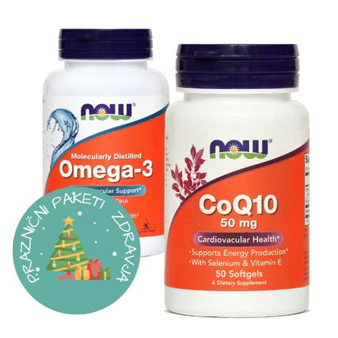 NOW Koencim Q10 50 Mg 50 Kapsul GRATIS Omega 3 1000 Mg 100 Kapsul