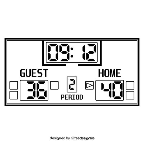 Basketball Scoreboard Black And White Clipart Free Download