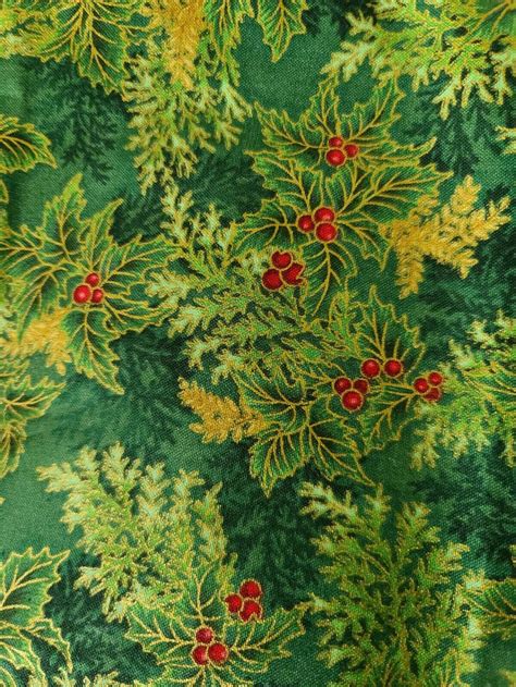 Robert Kaufman Holiday Flourish Floral Cotton Fabric Remnant Etsy