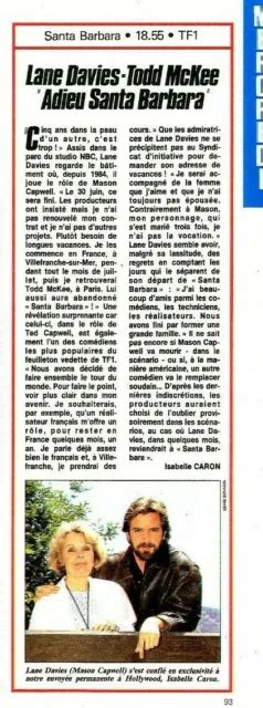 COUPURE DE PRESSE Clipping 1989 Lane Davies Todd McKee Santa Babara 1