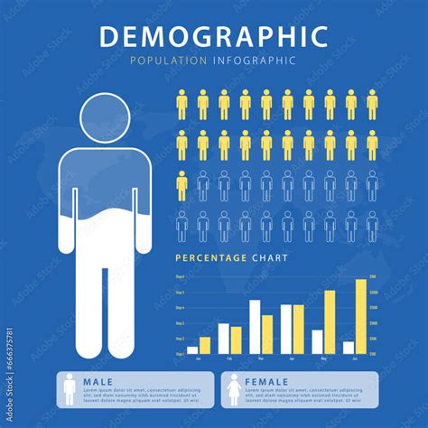 Demographic Analysis Infographic Template Male Female Ratio For