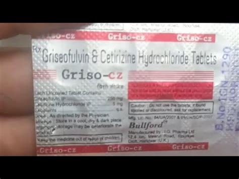 Griseofulvin Tablets Ip 250 Mg Uses Dose Side Effects And Many More In