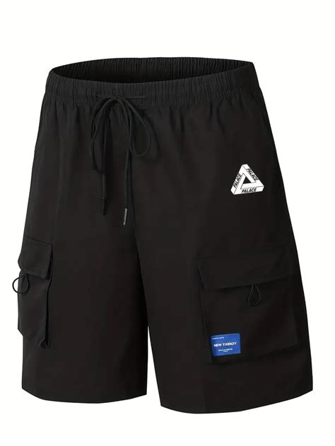 Mens Plus Size Cargo Shorts Triangle Graphic Temu Australia