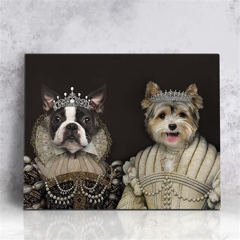 Royal Pets Portrait Custom Renaissance Princesses Pet Portrait Queens