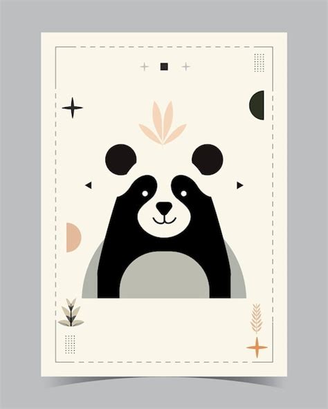 Premium Vector | A poster for a panda with a picture of a bear on it
