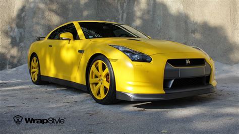 Nissan Gtr Yellow Matt Wrap Wrapstyle