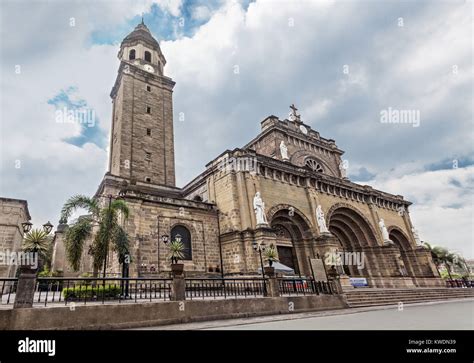 Manila Cathedral At Day Intramuros Manila Philippines Stock Photo