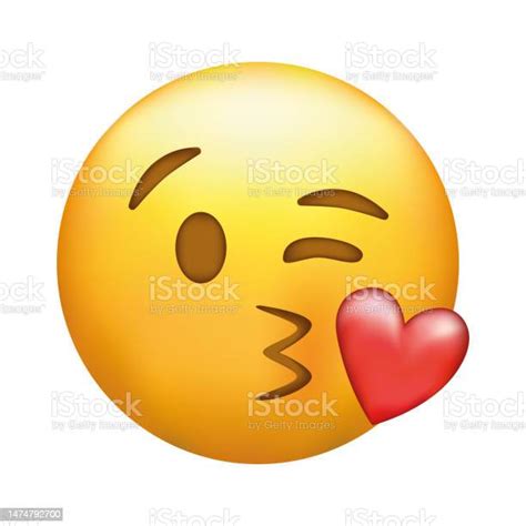 Vetores De Emoji De Beijo Emoticon De Amor Com Lábios Soprando Um Beijo E Mais Imagens De