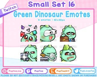 Cute Dinosaur Twitch Discord Emotes Etsy