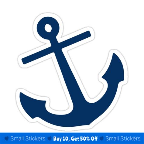 Navy Blue Anchor Sticker For Sale By Mango Tangerine Studio Anchor