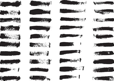 Set Of Grunge Paint Brush Strokes Vector Art At Vecteezy