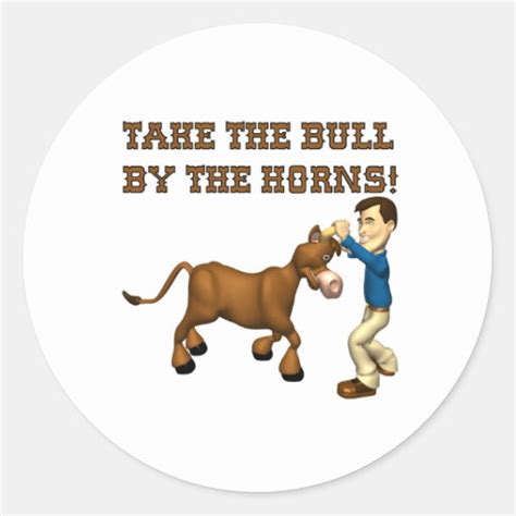 Take The Bull By The Horns 2 Stickers | Zazzle