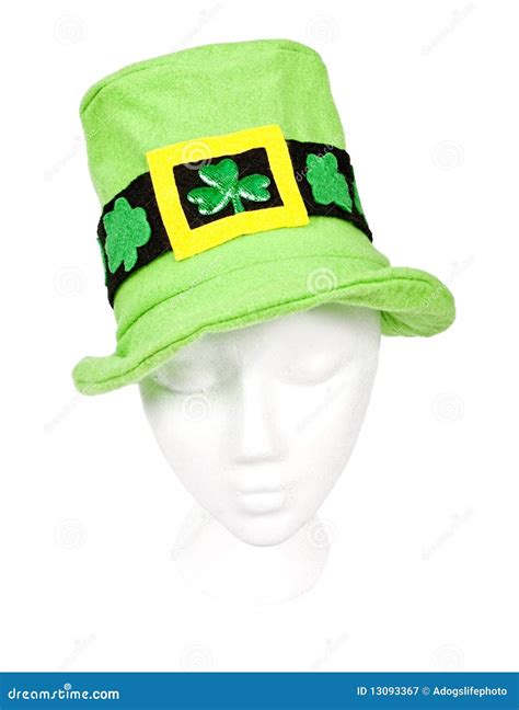 Tall Light Green Shamrock Hat With Clipping Path Stock Image Image Of