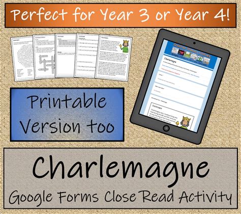 Charlemagne Reading Comprehension Digital And Print Year 3 Or Year 4 Teaching Resources