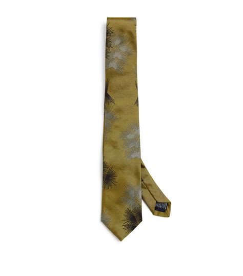 Mens Paul Smith Yellow Silk Printed Tie Harrods Uk