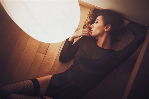 Wallpaper Black Women Portrait Brunette Glasses Sitting