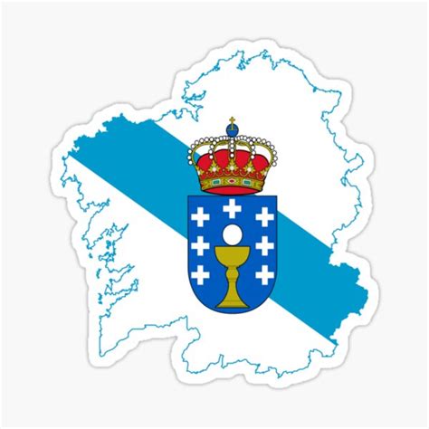 Flag Map Of Galicia Spain Sticker For Sale By Shav Redbubble