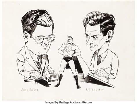 Joe Shuster Comics and Their Creators Jerry Siegel and Joe Shuster Illustration Original Art ...