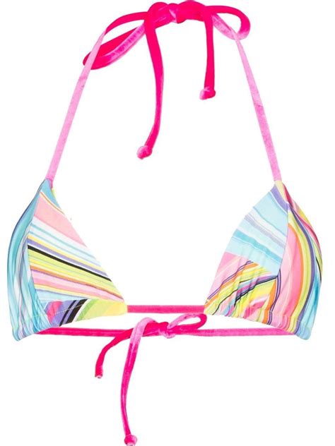 Buy Frankies Bikinis Phillipa Hine Triangle Bikini Top Blue At Off Editorialist