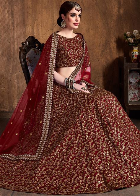 Burgundy Lehenga Ubicaciondepersonascdmxgobmx