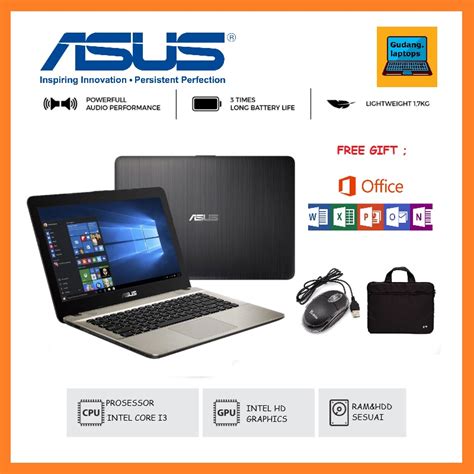 Jual Laptop Asus X441u Intel Core I3 Ram 4gb Ssd 256gbwindows 10 Shopee Indonesia