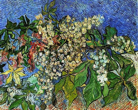 Blossoming Chestnut Branches Vincent van Gogh Impressionism Flowers Painting in Oil for Sale