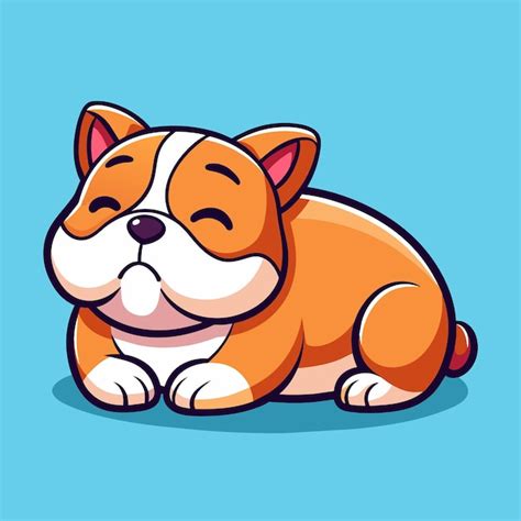 Premium Vector | Cute Bulldog sleeping cartoon vector icon illustration ...