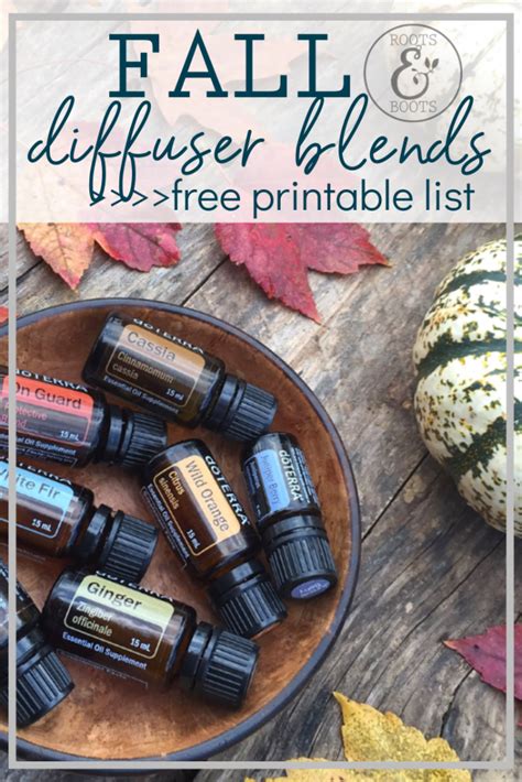 Cozy Fall Diffuser Blends Free Printable Roots Boots