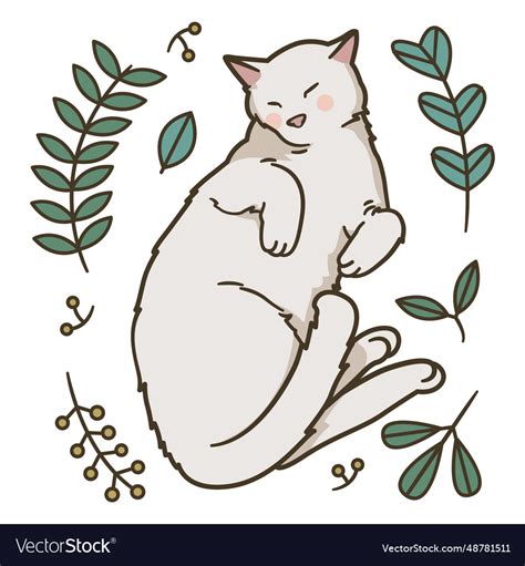 Cute Sleeping Cat Royalty Free Vector Image Vectorstock