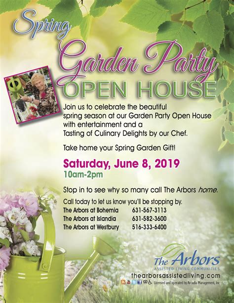 June Spring Garden Party Open House The Arbors Assisted Living Community