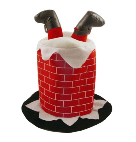 Novelty Funny Christmas Hat Stuck In Chimney Xmas Fancy Dress Party