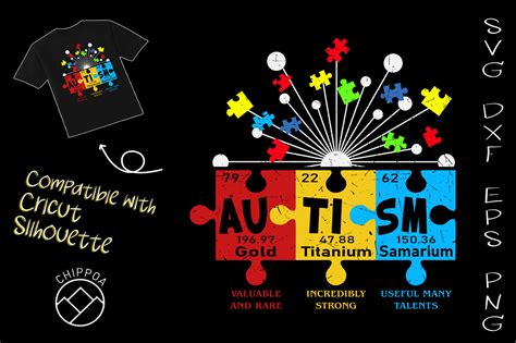 Autism Awareness Puzzle Chemical Element By Chippoadesign Thehungryjpeg