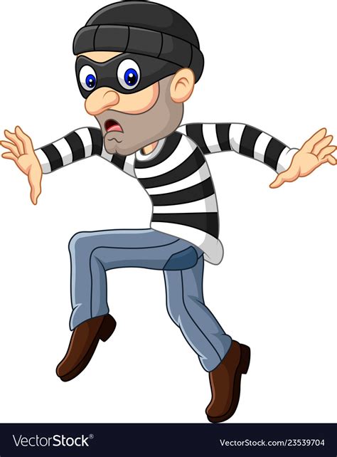 Cartoon Thief Walking Carefully Royalty Free Vector Image