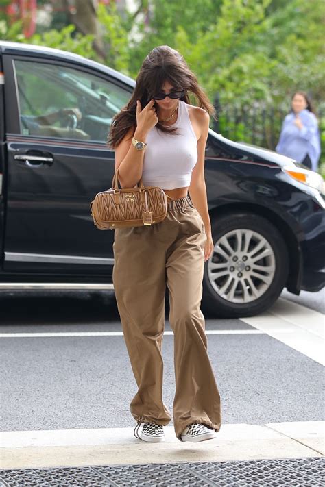 Emily Ratajkowski Arriving At Her Podcast Show High Low With EmRata