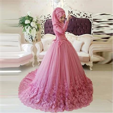 Arabic Muslim Wedding Dress Hijab Long Sleeve 2016 Turkish Gelinlik