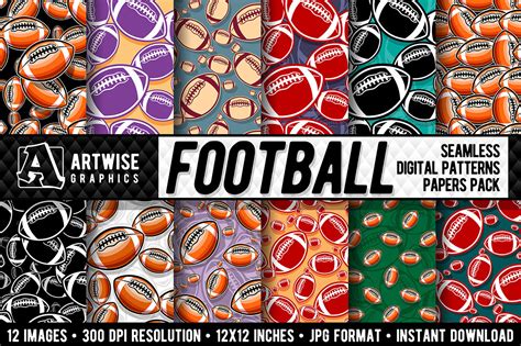 american football balls seamless pattern graphic  artwise graphics